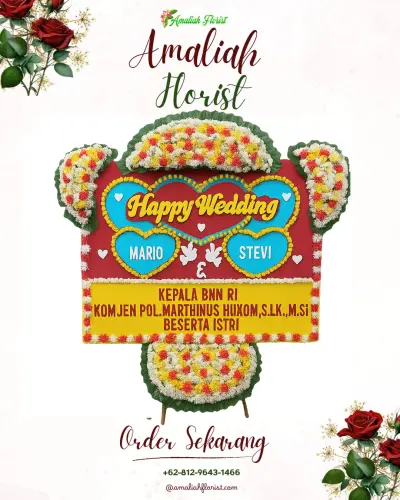Karangan Papan Bunga Pernikahan di Ketabang